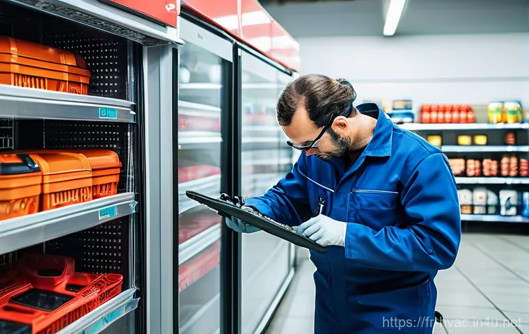 공조냉동기계기사의 자격증 활용 방안 - **Prompt:** A highly skilled French HVAC&R technician, male, in his late 30s, with a clean, professi...