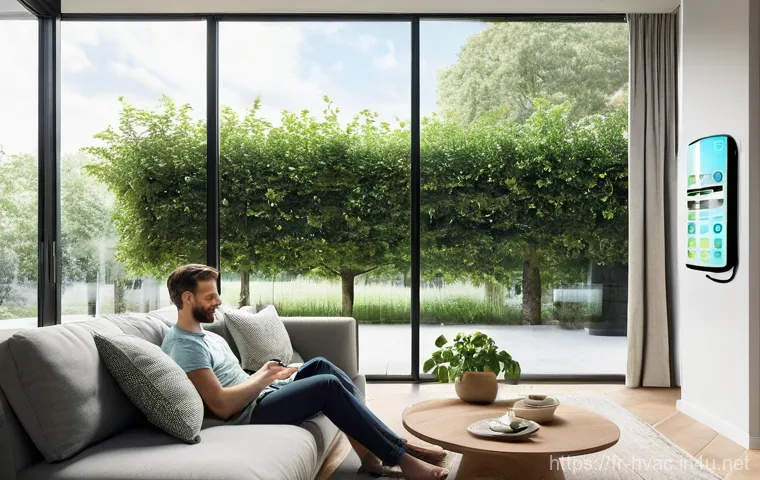 공조냉동기계 실무 사례 공유 - **Prompt 1: Diligent Homeowner Cleaning AC Filter**
    "A bright, naturally lit modern living room ...