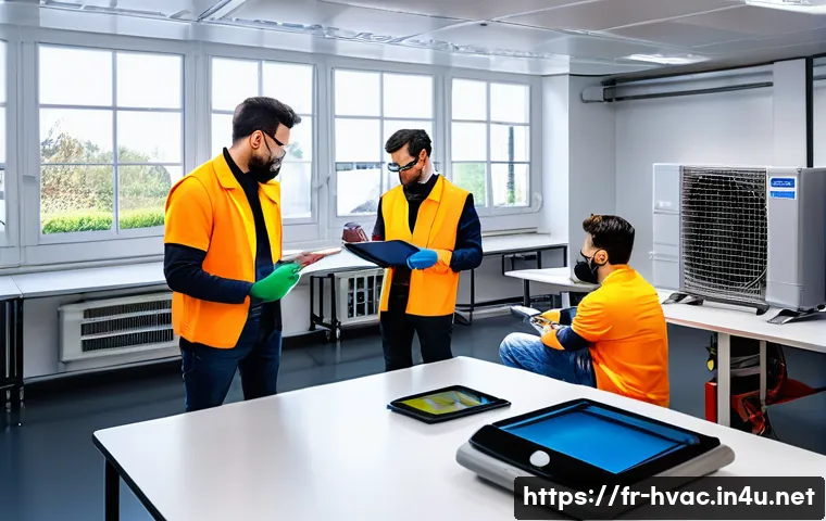 공조냉동기계기사 학원 선택 기준 - A modern technical classroom for HVAC (heating, ventilation, air conditioning) training in France, f...